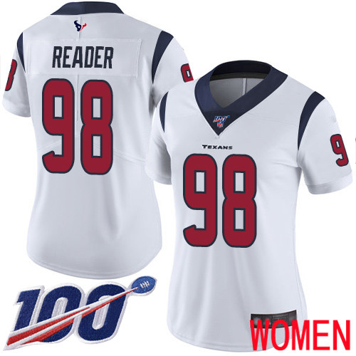 Houston Texans Limited White Women D J Reader Road Jersey NFL Football 98 100th Season Vapor Untouchable